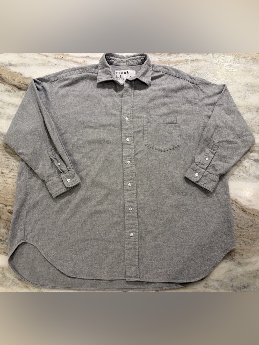 Frank & Eileen Mackenzie Button Up Down Shirt One Size Flannel Grey